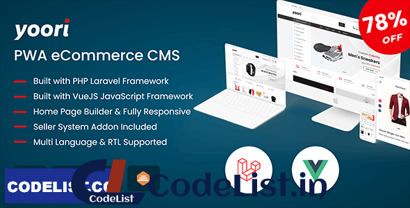 YOORI v1.0.1 – Laravel Vue Multi-Vendor PWA eCommerce CMS