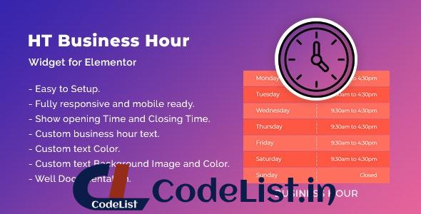 HT Business Hour Widget for Elementor v1.0.3