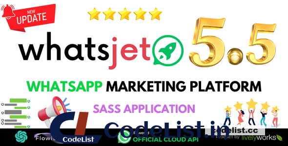 WhatsJet SaaS v5.5.0 – A WhatsApp Marketing Platform with Bulk Sending, Campaigns, Chat Bots & CRM – nulled