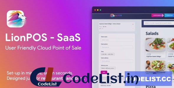 Lion POS v1.0 – SaaS Point Of Sale Script for Restaurants and Bars with floor plan