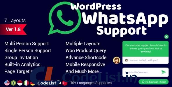 WordPress WhatsApp Support v2.0.9