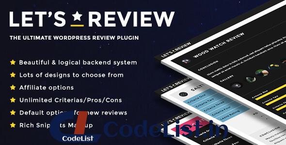 Let’s Review v3.2.8 – WordPress Plugin With Affiliate Options