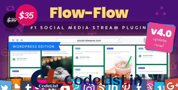 Flow-Flow v4.6.6 – WordPress Social Stream Plugin