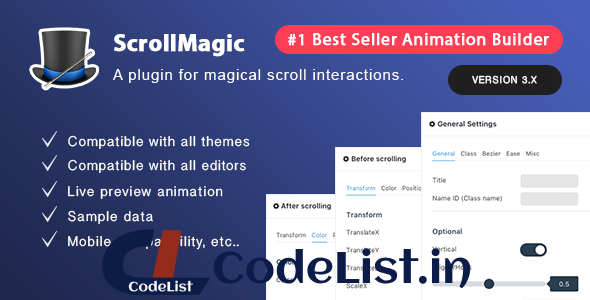 Scroll Magic v4.0.4 – Scrolling Animation Builder Plugin