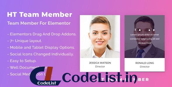 HT Team Member For Elementor v1.0.0