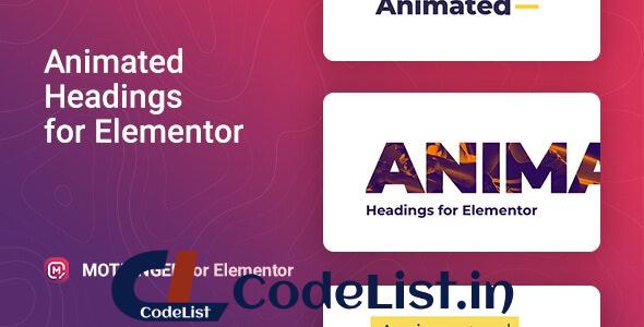 Motionger v1.0.0 – Animated Heading for Elementor