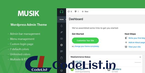 Musik v1.1.1 – WordPress Admin Theme