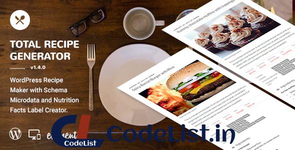 Total Recipe Generator v1.9.0 – WordPress Recipe Maker with Schema and Nutrition Facts (Elementor addon)