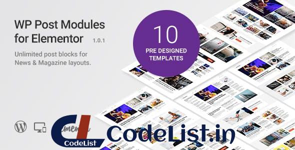 WP Post Modules for NewsPaper and Magazine Layouts (Elementor Addon) v1.2.0