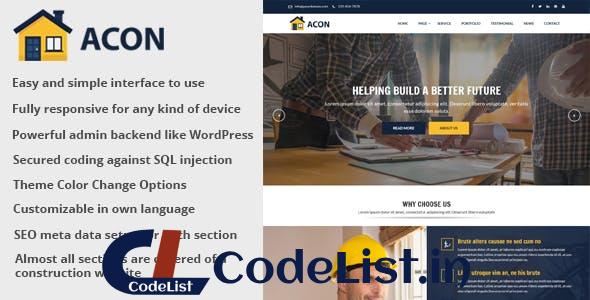 Acon v1.5 – Architecture and Construction Website CMS