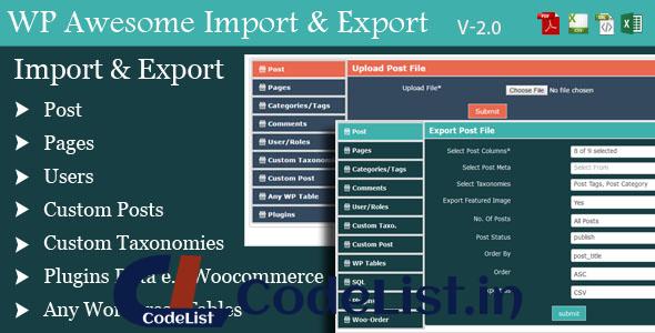 WordPress Awesome Import & Export Plugin v3.1.2