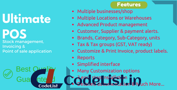 Ultimate POS v2.8.1 – Advanced Stock Management, Point of Sale & Invoicing application – nulled