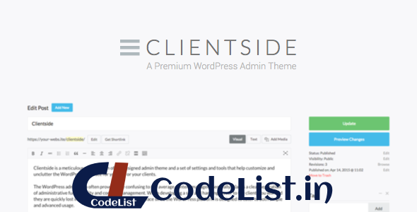 Clientside v1.13.2 – WordPress Admin Theme