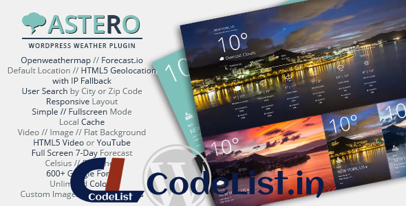 Astero WordPress Weather Plugin v1.4.2