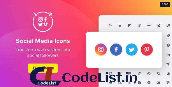 WordPress Social Media Icons v1.1.0 – Social Icons Plugin