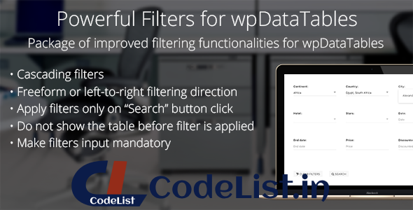 Powerful Filters for wpDataTables v1.0 – Cascade Filter for WordPress Tables