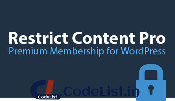 Restrict Content Pro v2.9.12 – Premium Membership Plugin