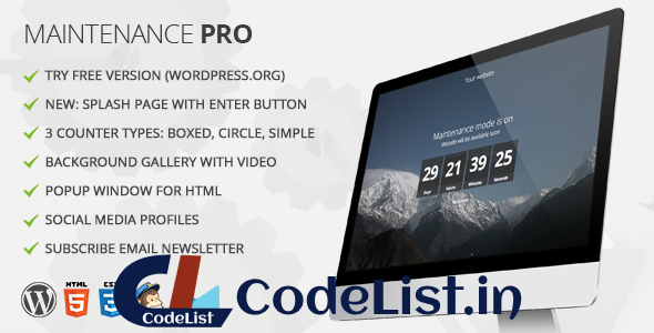 Maintenance PRO v3.6 – WordPress plugin