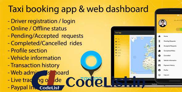 Taxi booking app & web dashboard, complete solution v1.7