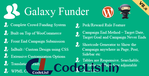 Galaxy Funder v8.8 – WooCommerce Crowdfunding System