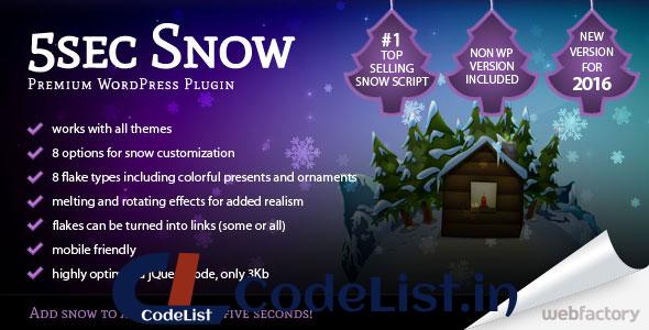 5sec Snow – WordPress Plugin