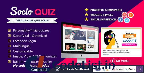 SocioQuiz v1.1.1 – Viral Quiz website with Facebook login