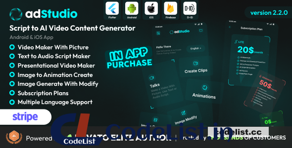 adStudio v2.2.0 – Script to Video Content Generator Android and iOS App