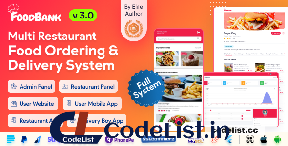 FoodBank Multi Restaurant v3.0 – Restaurant App with Admin & Restaurant Panel – nulled