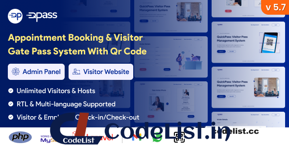 QuickPass v5.7 – Appointment Booking & Visitor Gate Pass System With Qr Code – nulled