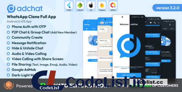 AdChat v3.2.0 – WhatsApp Clone Android & iOS app