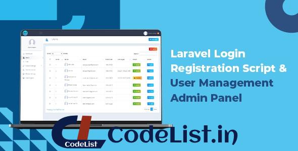 Laravel Login Registration Script & User Management Admin Panel v1.0