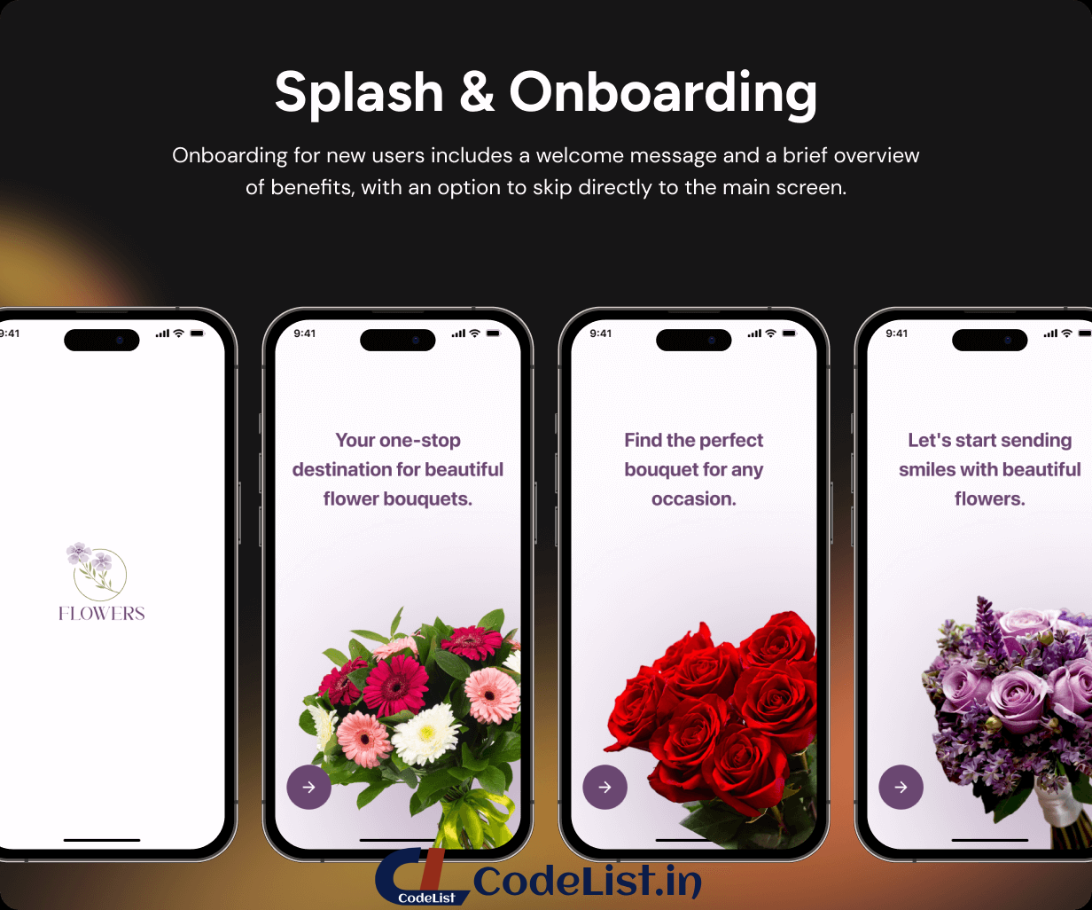 Flower Shop App UI Template | Online Flower Delivery App in Flutter | BloomTrack App Template - 3