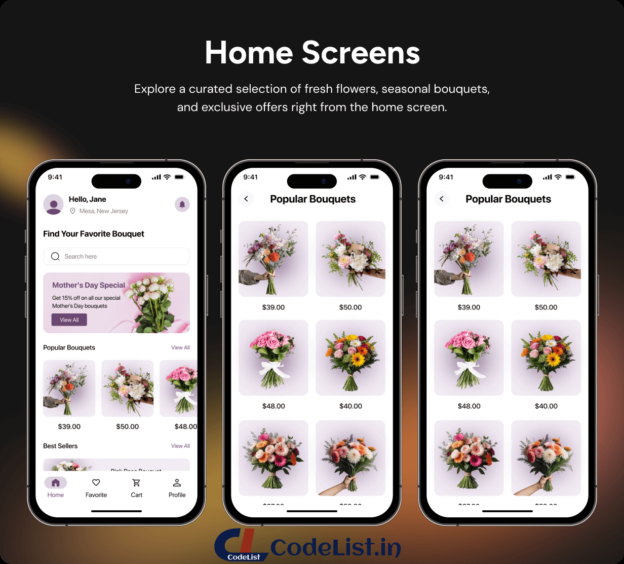 Flower Shop App UI Template | Online Flower Delivery App in Flutter | BloomTrack App Template - 4