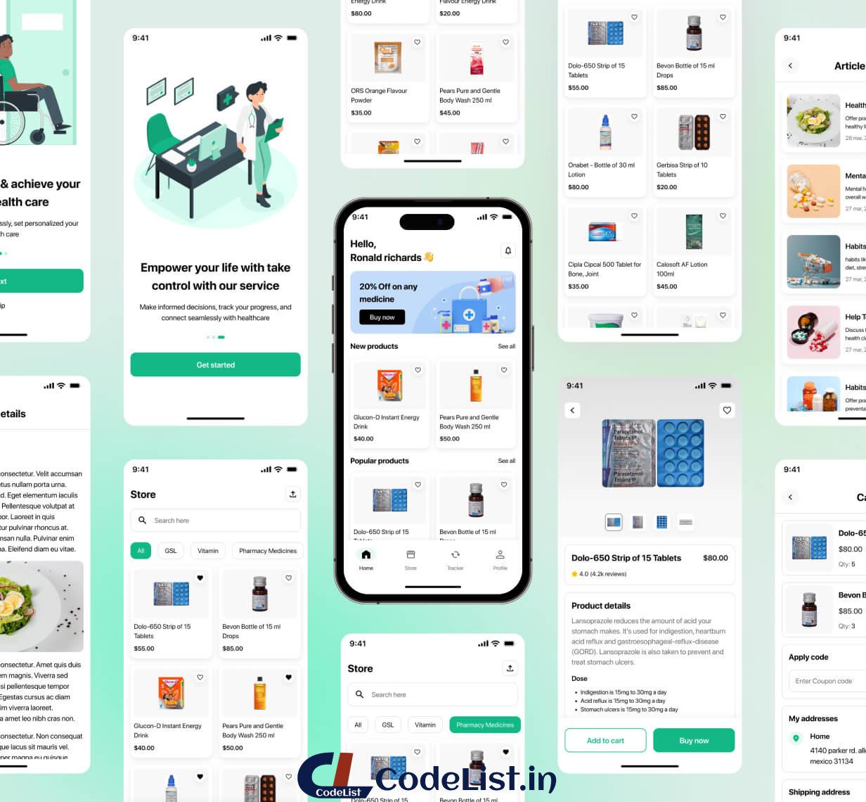 MediCart App UI Template | Online Medicine Delivery App in Flutter | MediCart Pro App Template - 4