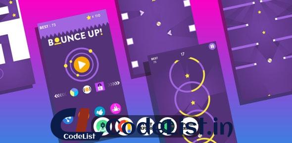 Bounce Up Android Game with Admob Ads + reward video + Android Studio + ready to publish v1.0