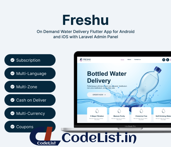 Freshu - Water Subscription and Delivery eCommerce Flutter Mobile App - 1