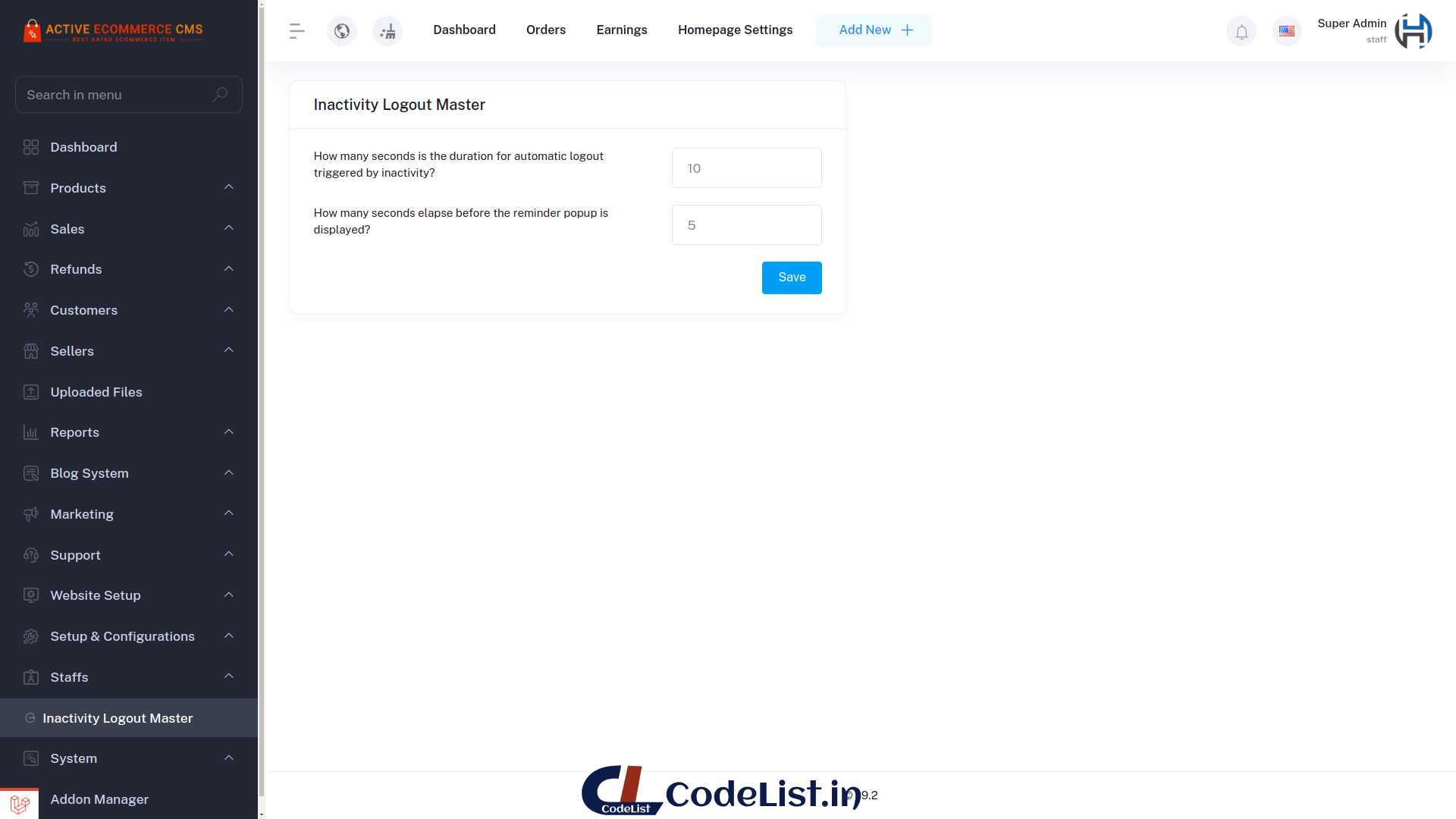 Inactivity Logout Master for Active eCommerce CMS - 1