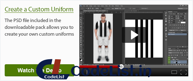 Creation of a custom uniform with the included PSD file