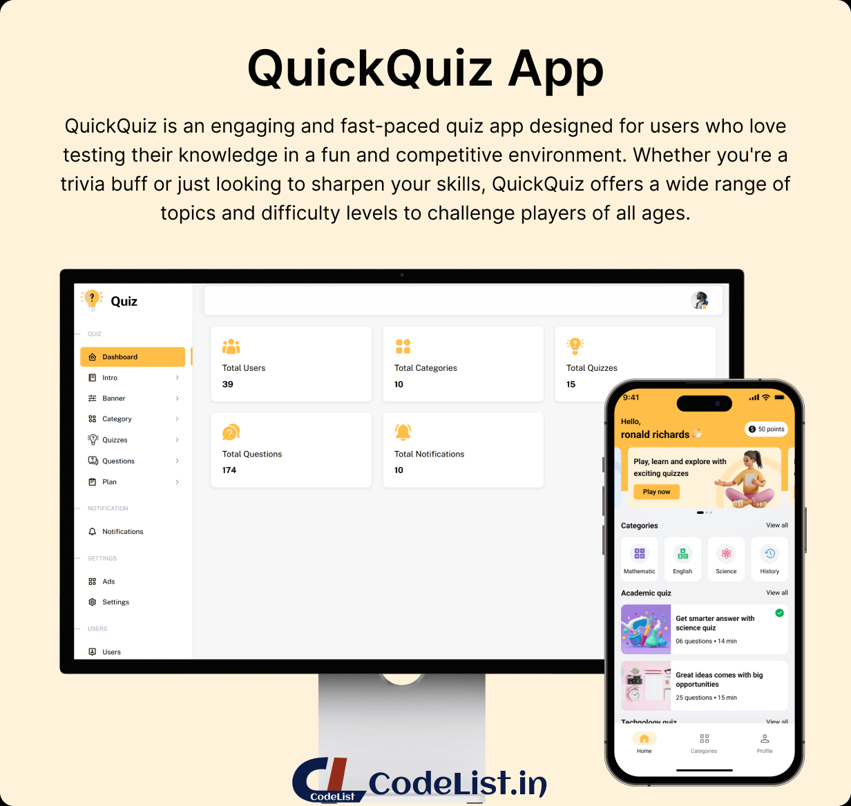 QuickQuiz Full App in Flutter with Node.js Backend | Interactive Quiz App - 5