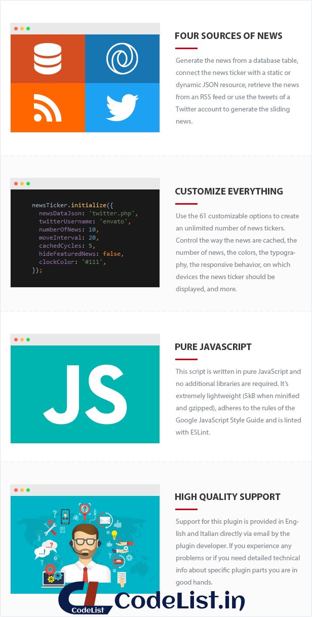 The features of Live News JS