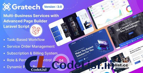 Gratech v3.0 – Multi-Business Services with Advanced Page Builder & Workflow Tools