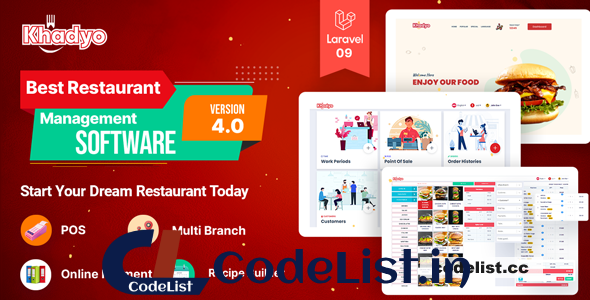 Khadyo v4.1.0 – Restaurant Management Software and Restaurant POS with Online Food Ordering Website