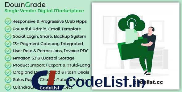 downGrade v6.5 – Single Vendor Digital Marketplace With Subscription – nulled