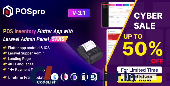 POSpro v3.1 – POS Inventory Flutter App with Laravel Admin Panel SAAS – nulled