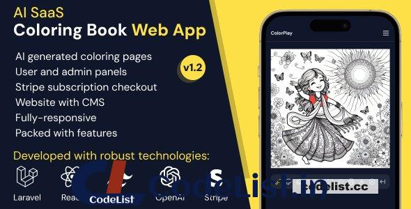 ColorPlay v1.1 – AI SaaS Coloring Book Web App