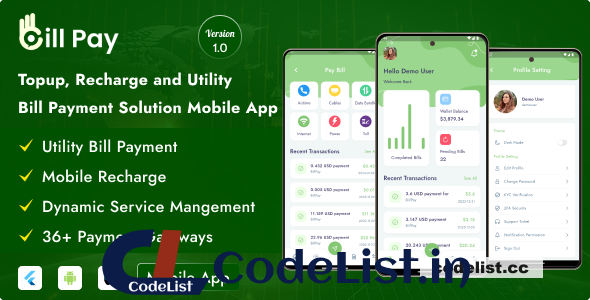 Bill Pay v2.1 – Topup, Recharge And Utility Bill Payment Mobile App