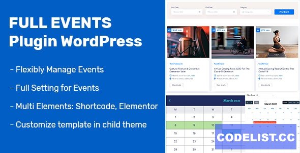 FullEvents v1.2.9 - Event Plugin WordPress