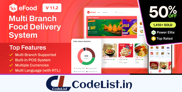 eFood v11.4 - Food Delivery App with Laravel Admin Panel + Delivery Man App - nulled