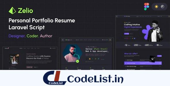 Zelio v1.1.6 - Personal Portfolio Resume Laravel Script - nulled